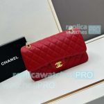 Copy Chane1 Classic 11.12 Handbag Red Grained Calfskin